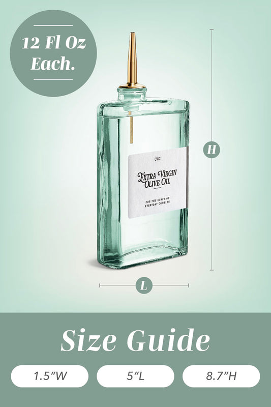 4-Pack Fluted Square Oil Bottles
