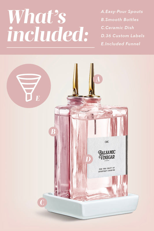 4-Pack Fluted Square Oil Bottles
