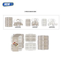 Cook With Color 3-Piece Snack Box Set – 8 Compartment, 4 Compartment with Ice Pack & 3 Compartment Snack Box Set, Taupe