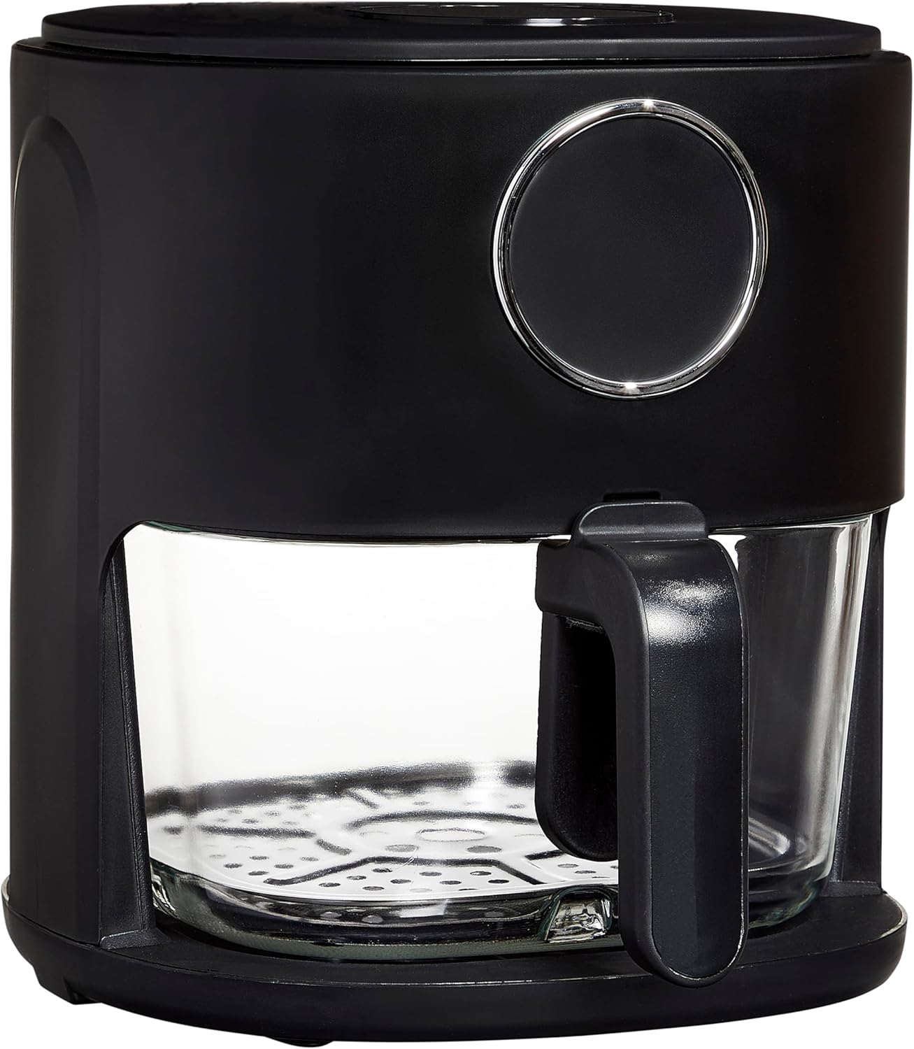 Cook with Color 1200W 4Qt-5.2Qt Air Fryer: Stylish Design, Glass Basket, Dishwasher Safe, Digital Display, 6 Presets - Variable Temp 175°F to 400°F & 60-Min Timer