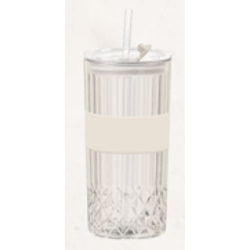 Cook With Color 18 Oz Glass Tumbler, Cream
