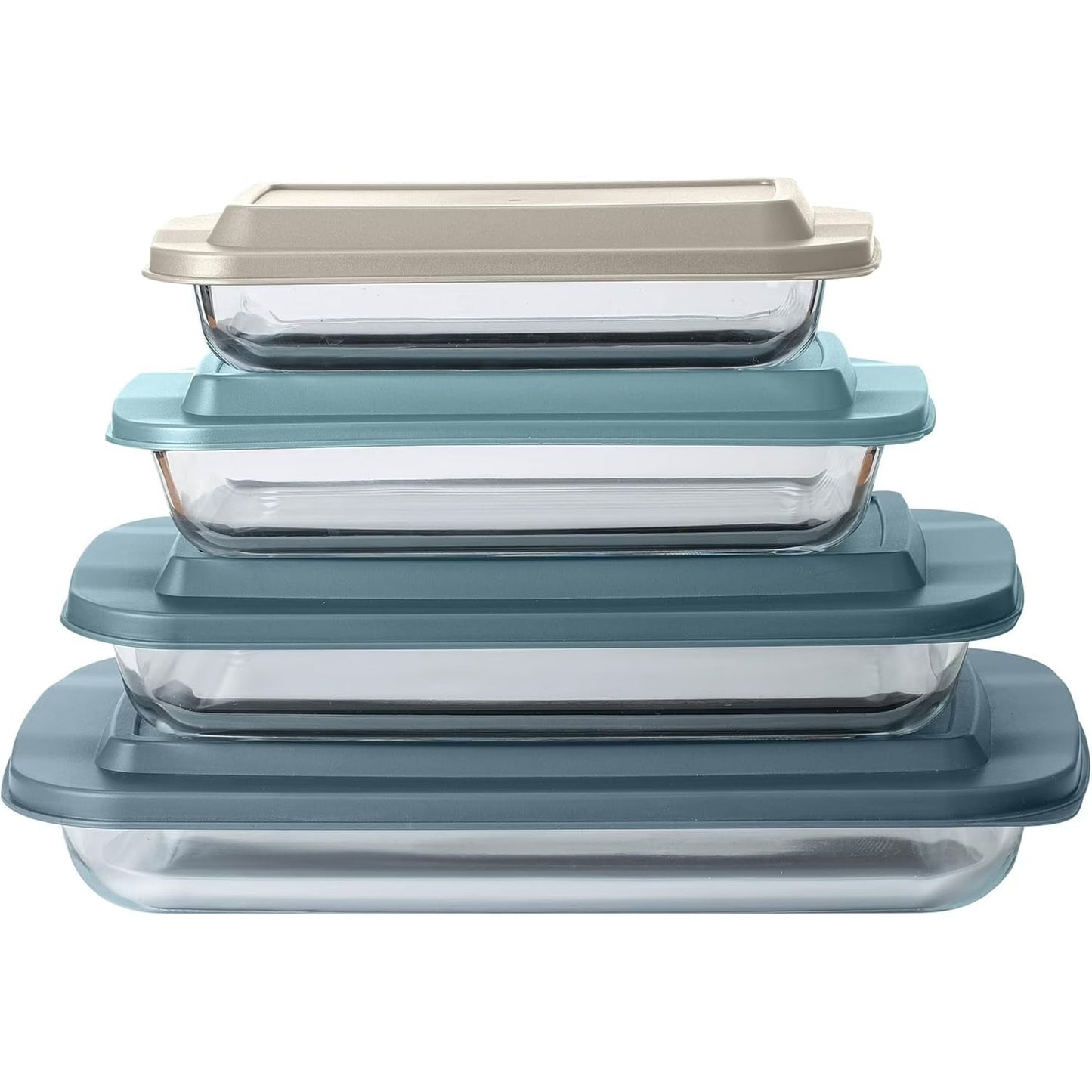 COOK WITH COLOR 8-Pc Glass Baking Dish Set with Lids, Microwave-Safe Glass Bakeware Set