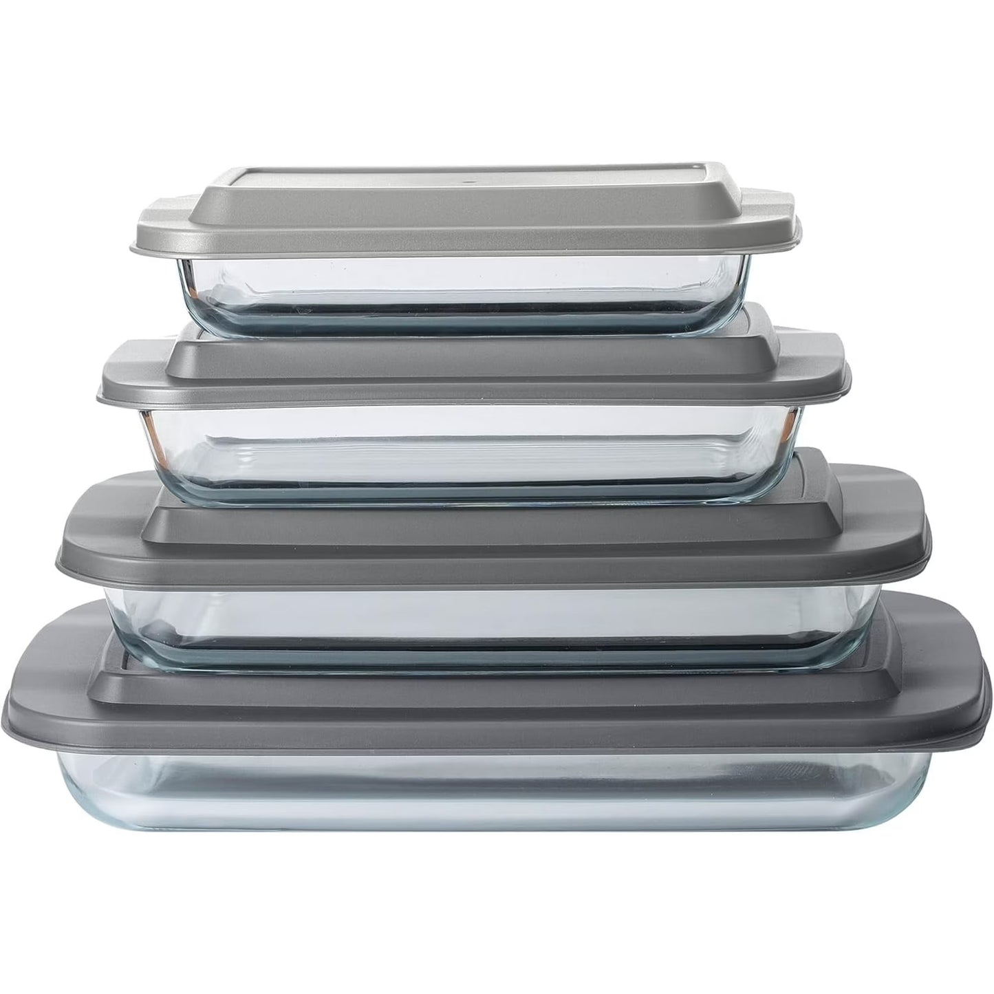 COOK WITH COLOR 8-Pc Glass Baking Dish Set with Lids, Microwave-Safe Glass Bakeware Set