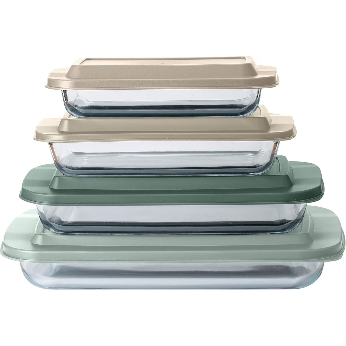 COOK WITH COLOR 8-Pc Glass Baking Dish Set with Lids, Microwave-Safe Glass Bakeware Set