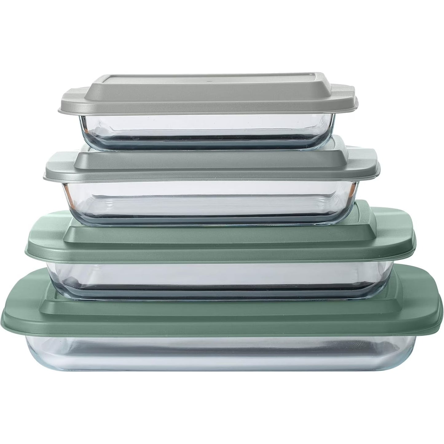 COOK WITH COLOR 8-Pc Glass Baking Dish Set with Lids, Microwave-Safe Glass Bakeware Set