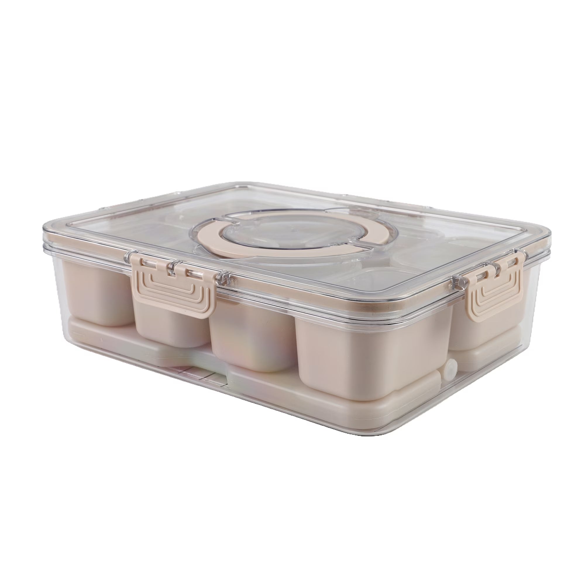 Cook with Color 8-Compartment Snack Box Food Storage Carrier and Conta ...