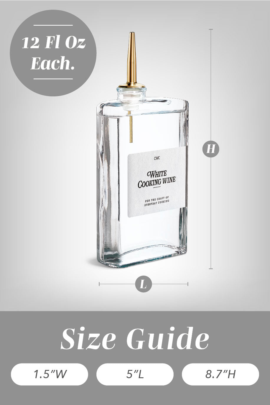 4-Pack Fluted Square Oil Bottles