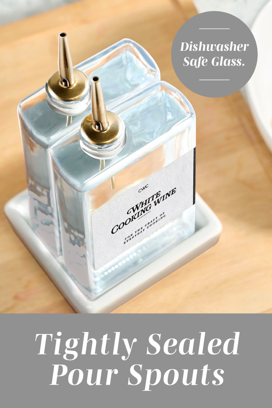 4-Pack Fluted Square Oil Bottles