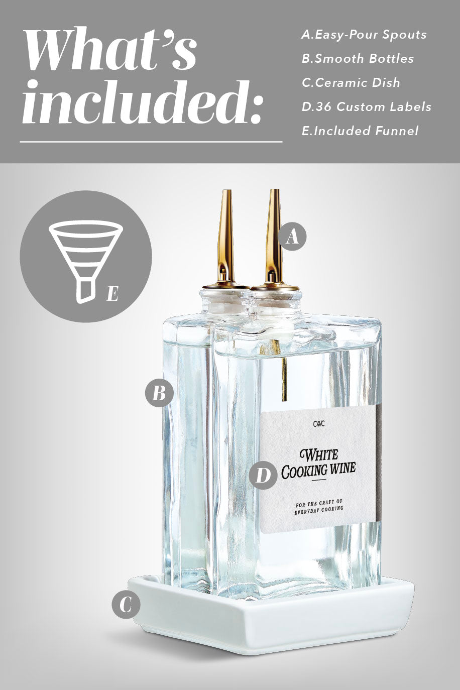4-Pack Fluted Square Oil Bottles