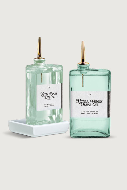 4-Pack Fluted Square Oil Bottles
