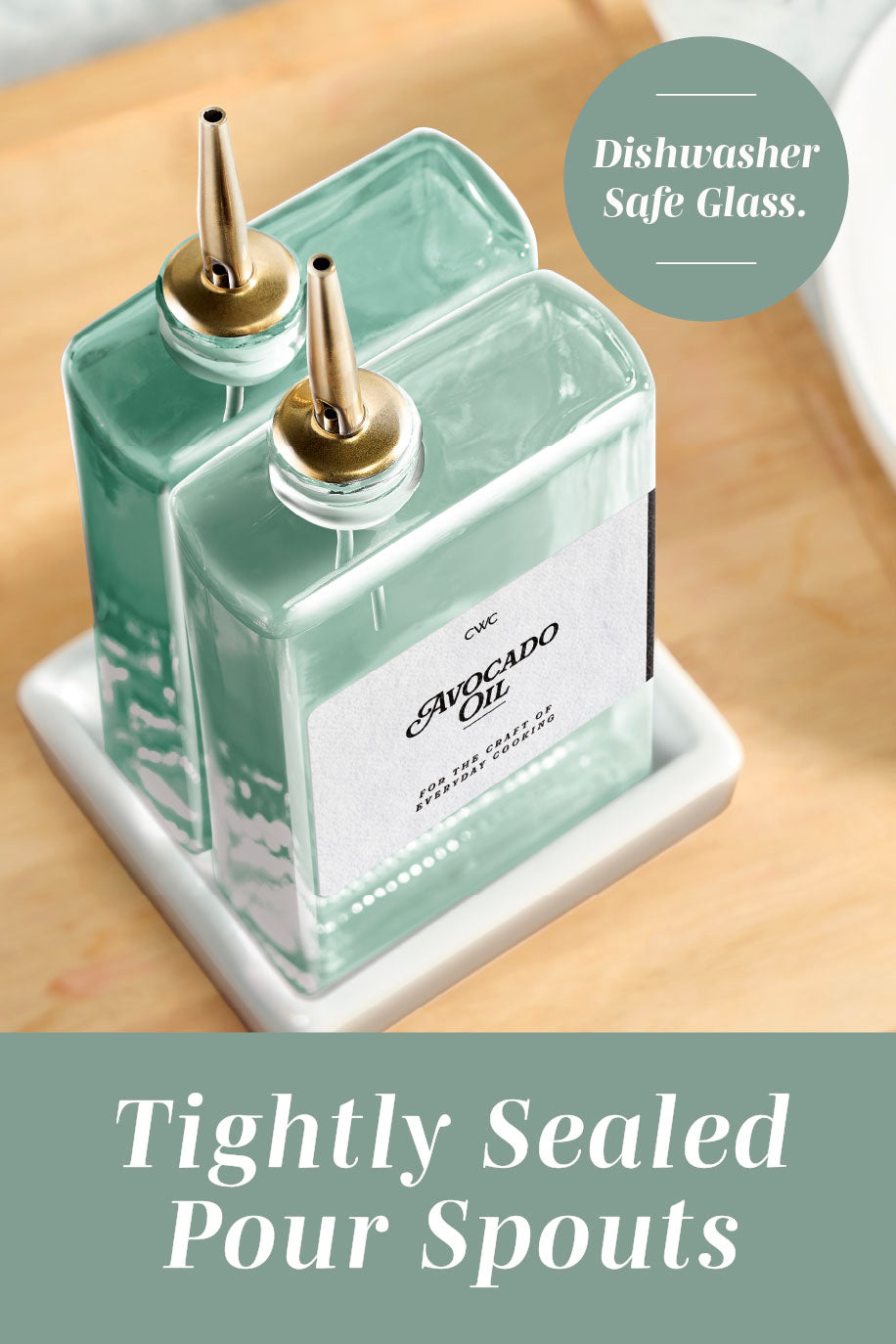 4-Pack Fluted Square Oil Bottles