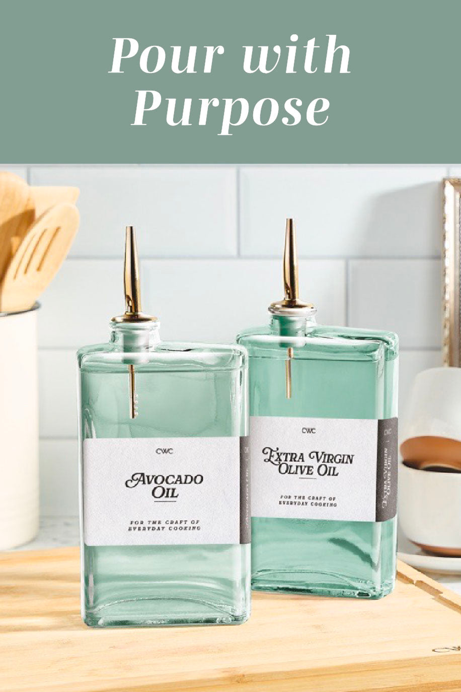 4-Pack Fluted Square Oil Bottles
