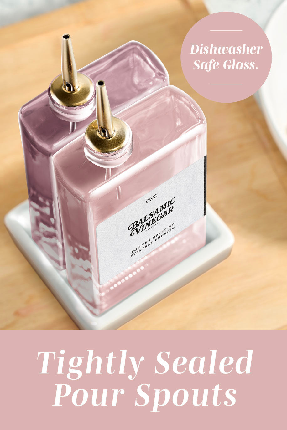 4-Pack Fluted Square Oil Bottles