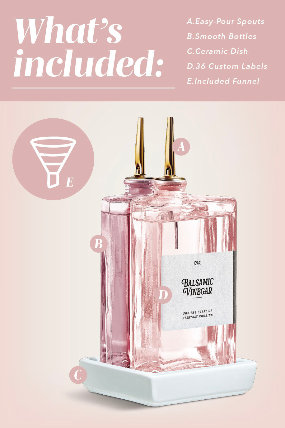 4-Pack Fluted Square Oil Bottles