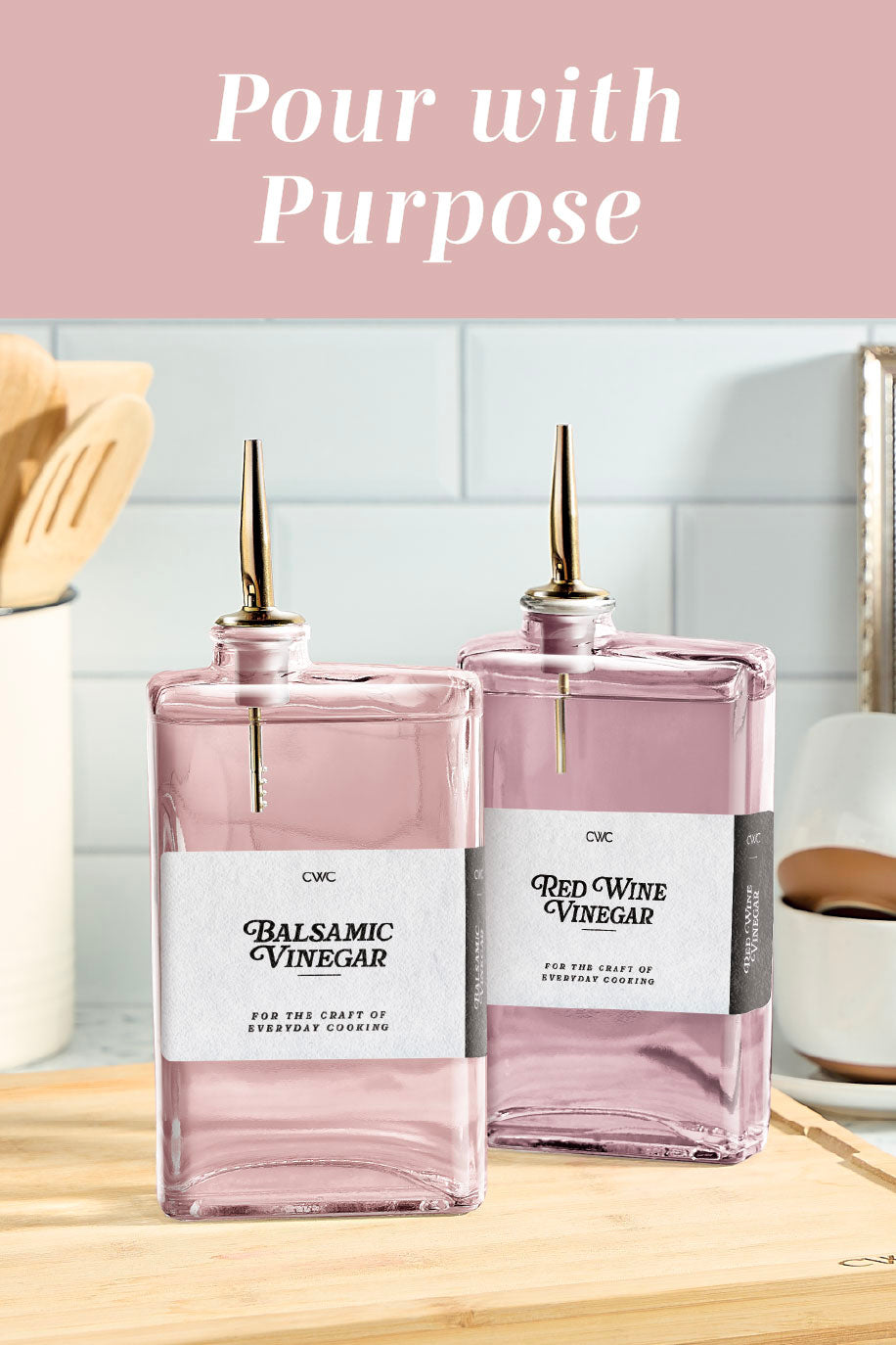 4-Pack Fluted Square Oil Bottles
