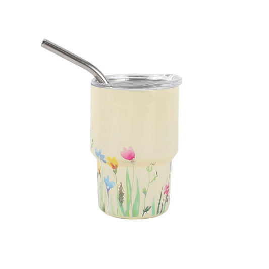 Cook With Color 5oz Double Walled Stainless Steel Mini Tumbler, Vacuum Insulated, Reusable Cup, Spring Design