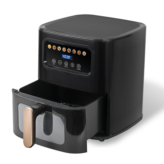 Cook With Color Digital Air Fryer, 5.2Qt Basket, 1400W, 8 Presets, Black
