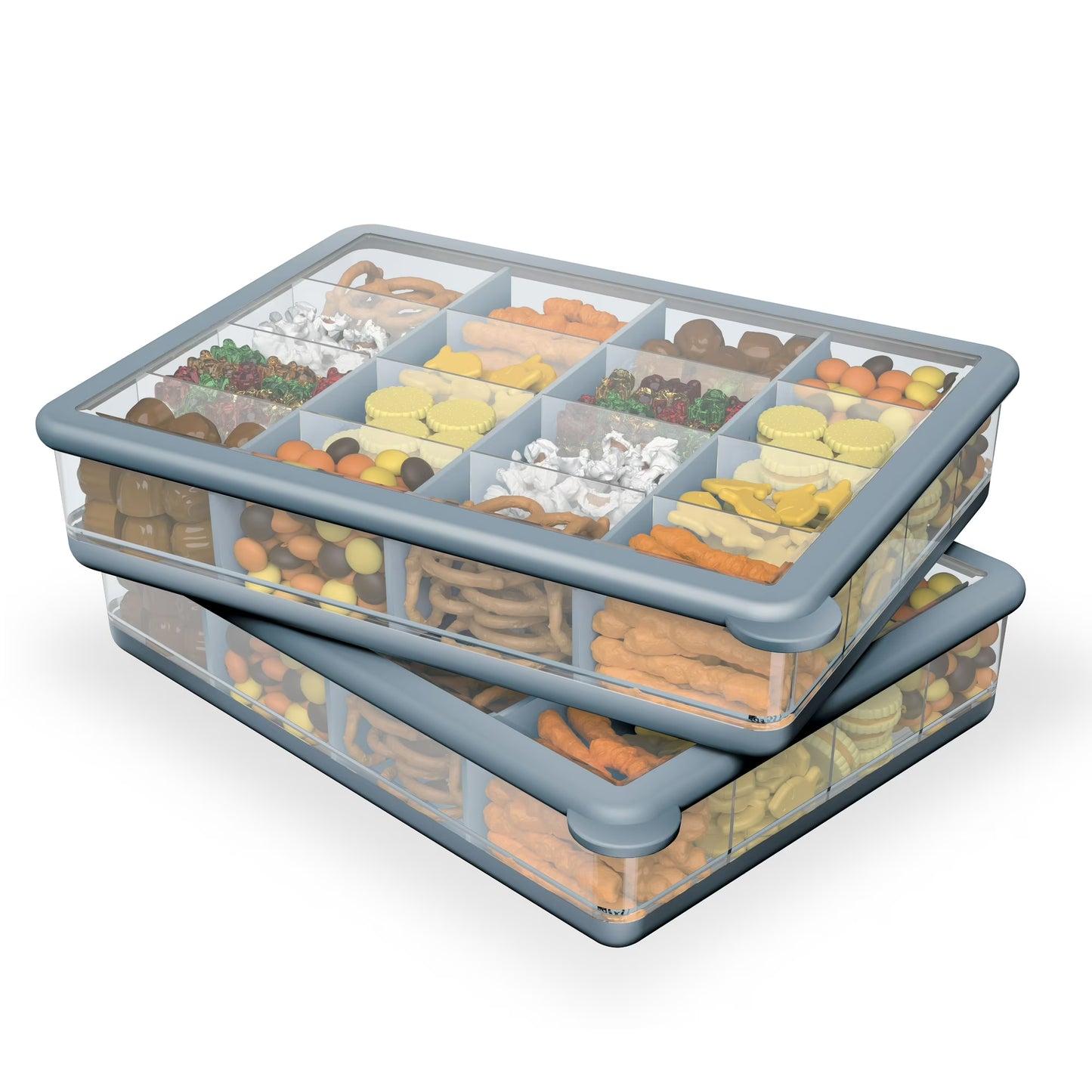 Cook with Color Snack Box – BPA Free, 16 Compartments with 3 Removable Dividers, Easy to Clean, Great for Snacks, Crafts & On-the-Go Storage
