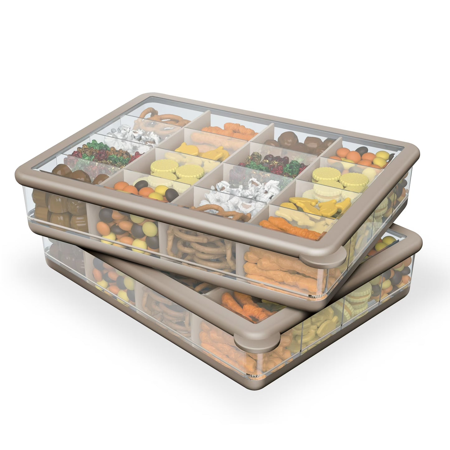 Cook with Color Snack Box – BPA Free, 16 Compartments with 3 Removable Dividers, Easy to Clean, Great for Snacks, Crafts & On-the-Go Storage