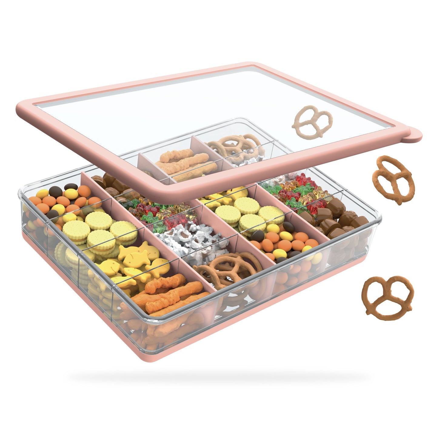 Cook with Color Snack Box – BPA Free, 16 Compartments with 3 Removable Dividers, Easy to Clean, Great for Snacks, Crafts & On-the-Go Storage