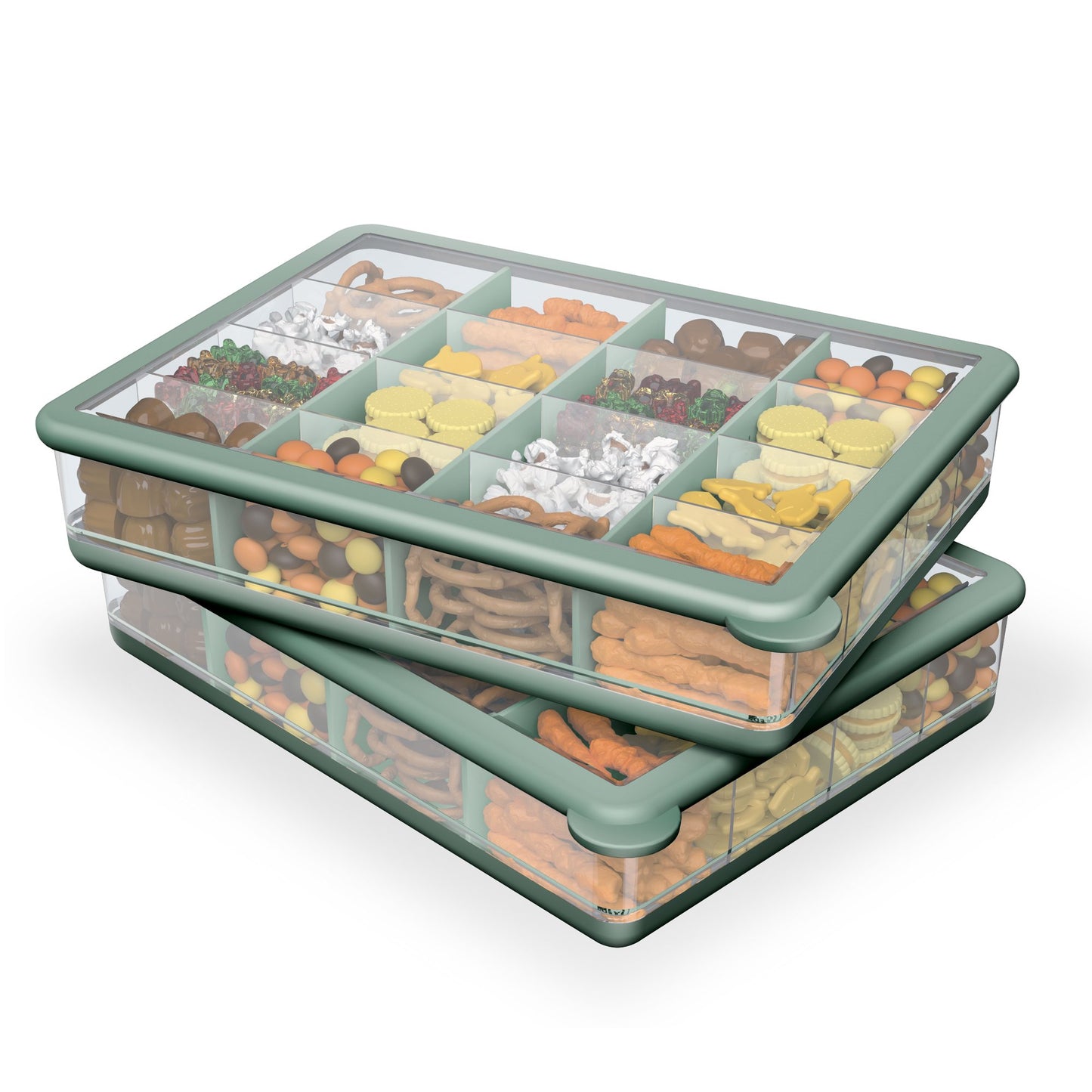 Cook with Color Snack Box – BPA Free, 16 Compartments with 3 Removable Dividers, Easy to Clean, Great for Snacks, Crafts & On-the-Go Storage