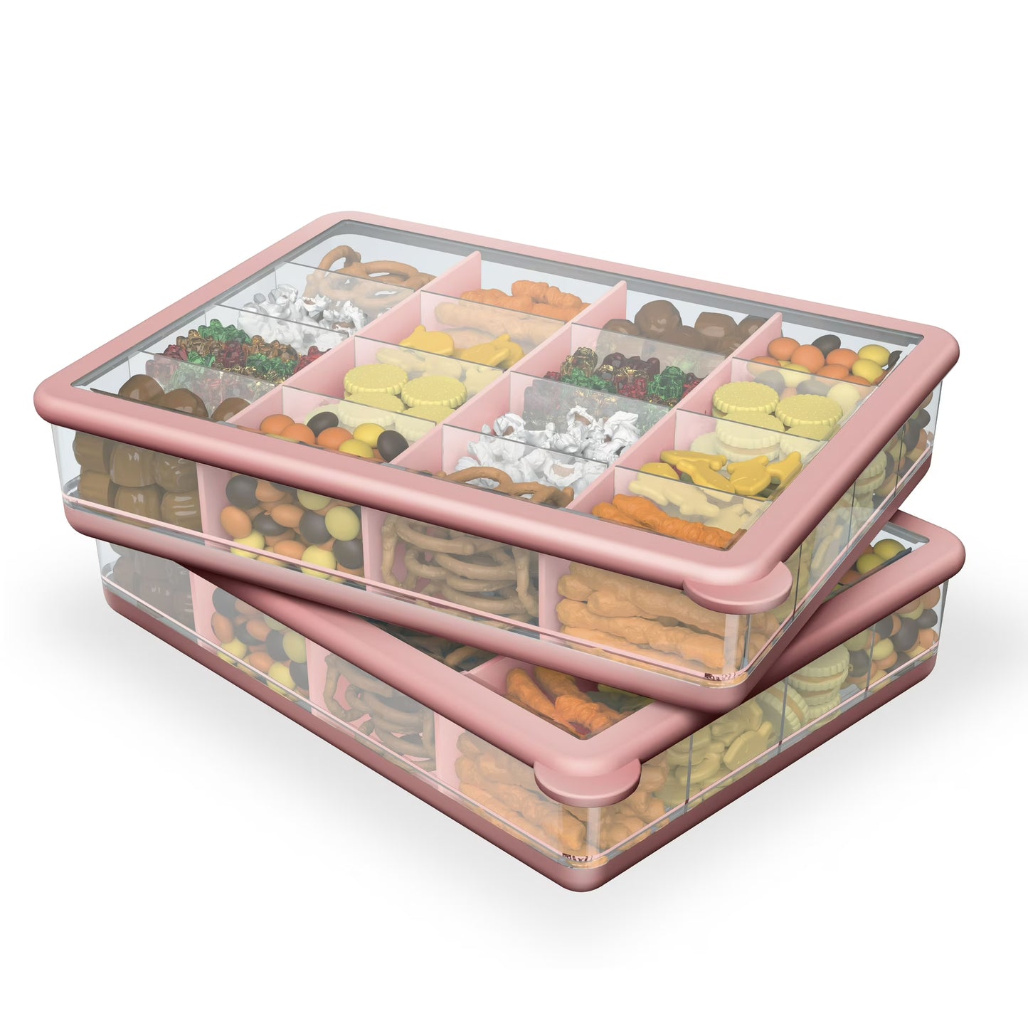 Cook with Color Snack Box – BPA Free, 16 Compartments with 3 Removable Dividers, Easy to Clean, Great for Snacks, Crafts & On-the-Go Storage