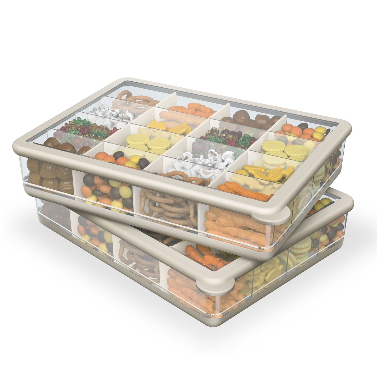 Cook with Color Snack Box – BPA Free, 16 Compartments with 3 Removable Dividers, Easy to Clean, Great for Snacks, Crafts & On-the-Go Storage