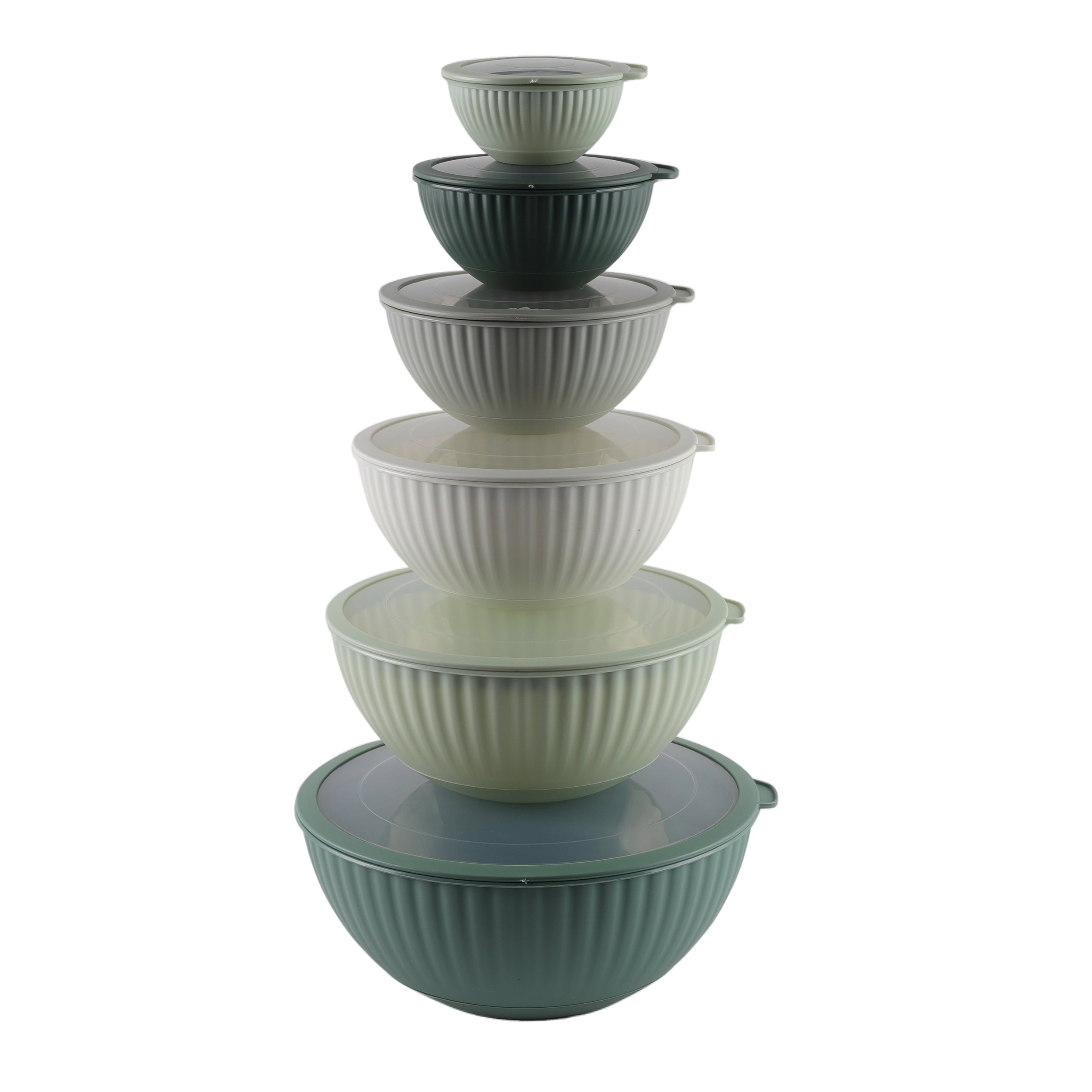 Cook with Color 12-Piece Mixing Bowl Set with Non-Slip Silicone Base a ...
